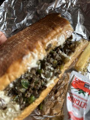 Delicious Philly cheesesteak!