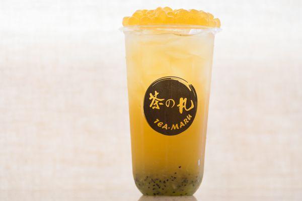 Kiwi Citrus Breeze with housemade mango boba