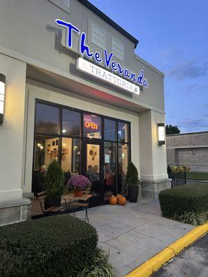 Main entrance of the Veranda trattoria