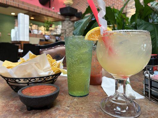 Chips and margarita.