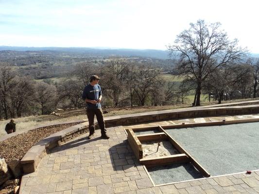 Paver patio and custom horseshoe/ bocce ball court