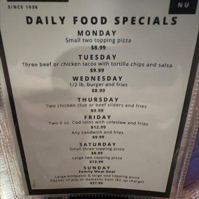 Daily Food specials!