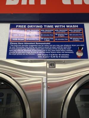 Free Dryer with wash!