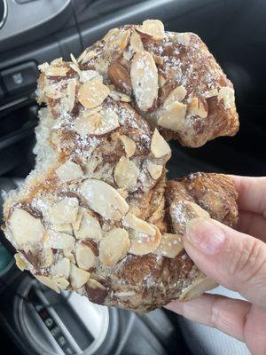 almond croissant (I took a bite first)