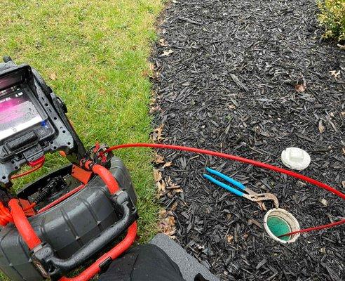 Camera Inspection on Sewer Cleanout