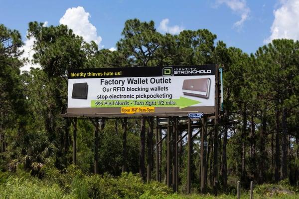 If you see the billboard northbound on River Road you will know you are close.