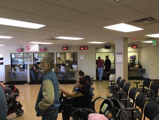 Waiting area and booths