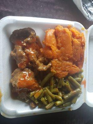 Beef liver, green beans and yams