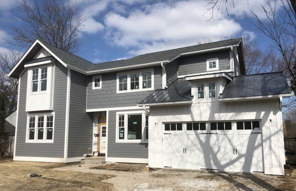 Job of the day! New installation of 5" continuous aluminum gutters and 3"x4" oversized heavier gauge .024 aluminum downspouts.