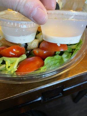 Wish they would have filled these up with a lot more salad dressing.