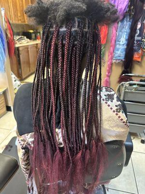 Box braids - magenta