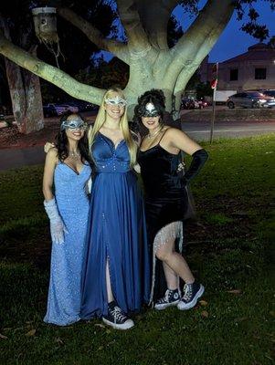 My happy teen at her prom.  She's in the middle.