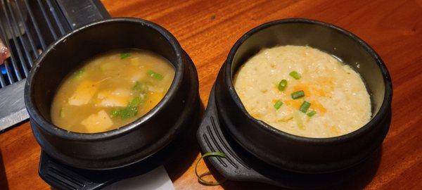 Dwaenjang jjigae and gaeranjjim