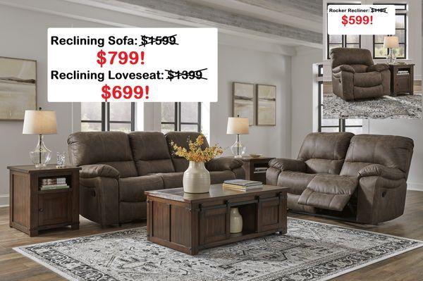 Ashley Reclining Sofa & Loveseat