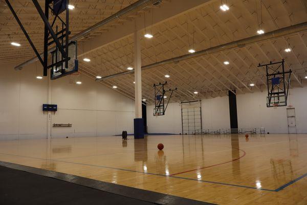 2 NCAA Size Basketball Courts! Pickup Basketball Monday/Wednesday/Friday. Pickleball Available. Volleyball Nets ready to set up and play!