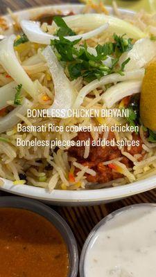 Boneless chicken biryani