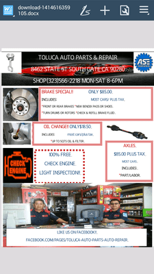 Toluca Auto Parts & Repair