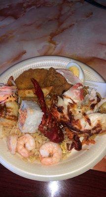 My plate the shrimp was great Plain Fried Rice Shrimp Chop Suey