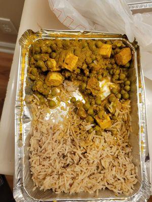 mutter paneer with rice