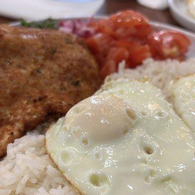 Milanesa and Eggs