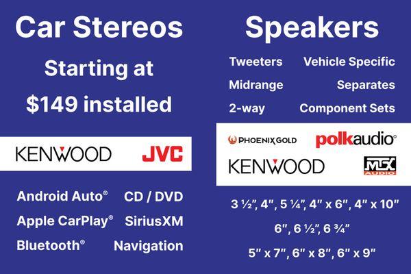 Car Stereos & Speakers