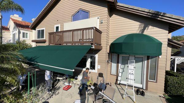 Fixed and retractable awnings recovers