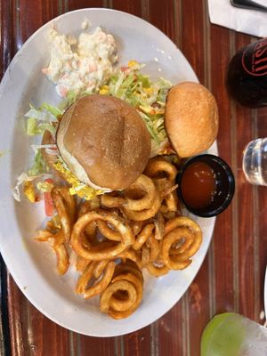 2 Paneer Sliders, fries and coleslaw.