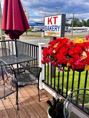 Outdoor seating and view