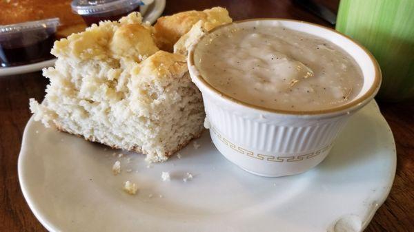 My biscuit and gravy. And that's a plate, not a saucer.