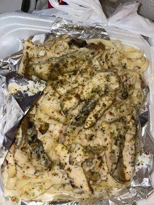 Jerk chicken Alfredo