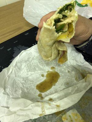 Soggy and wet Sweet Teriyaki chicken wrap!