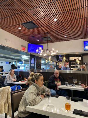 Plenty of tvs and plugs around the restaurant