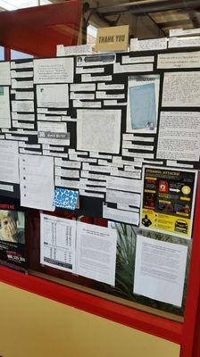 Our wall of fame with great "thank yous" from our customers