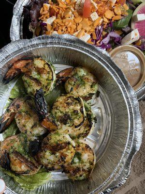 Grilled Shrimp Skewer Salad