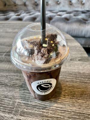 All Black iced mocha with cocoa cream