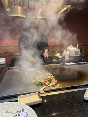 Vegetables being cooked