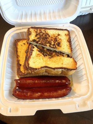 French Toast with Beef Sausage