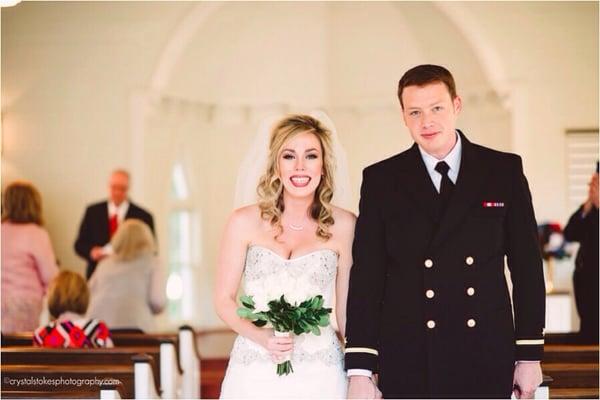 My sweet husband and I after we FINALLY made it into the chapel.