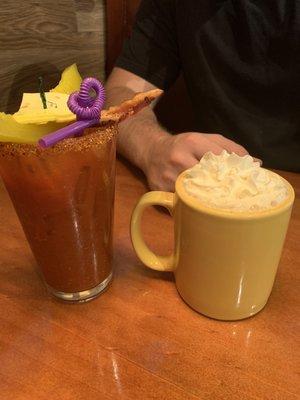 Bloody Mary and Irish Coffee