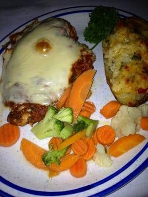 Lasagna and twice baked potato