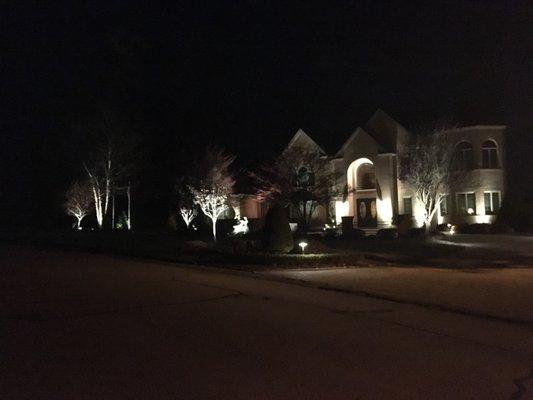 Landscape lighting to a custom home