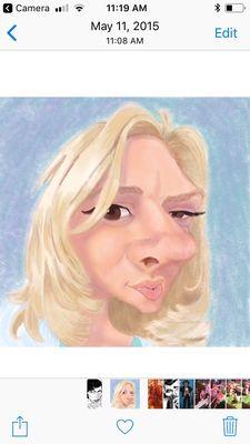 Digital caricature selfie. I'm a caricaturist, available for parties and special events.