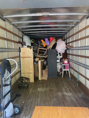 This is how our belongings were stored in the moving truck.