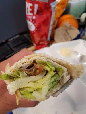 Gyro... finding the meat is like where's Waldo. Super dry and lacks flavor.