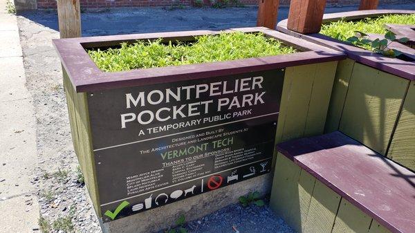 Montpelier Pocket Park on Main Street