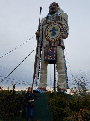 Joanna with the big Indian - in front know the story behind it