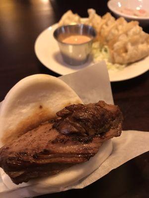 Pork buns and potstickers