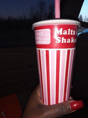 Had to get an egg nog milkshake! Delicious!