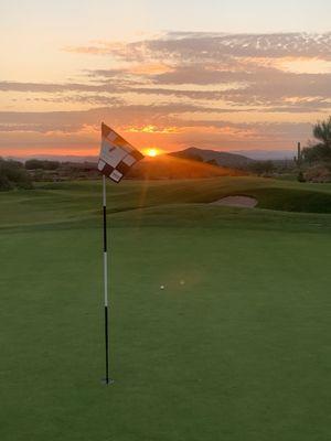 Golf course sunset