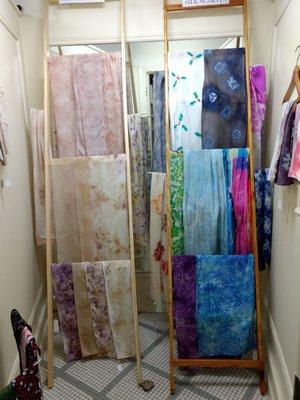 Hand dyed silk scarves by Joey R.